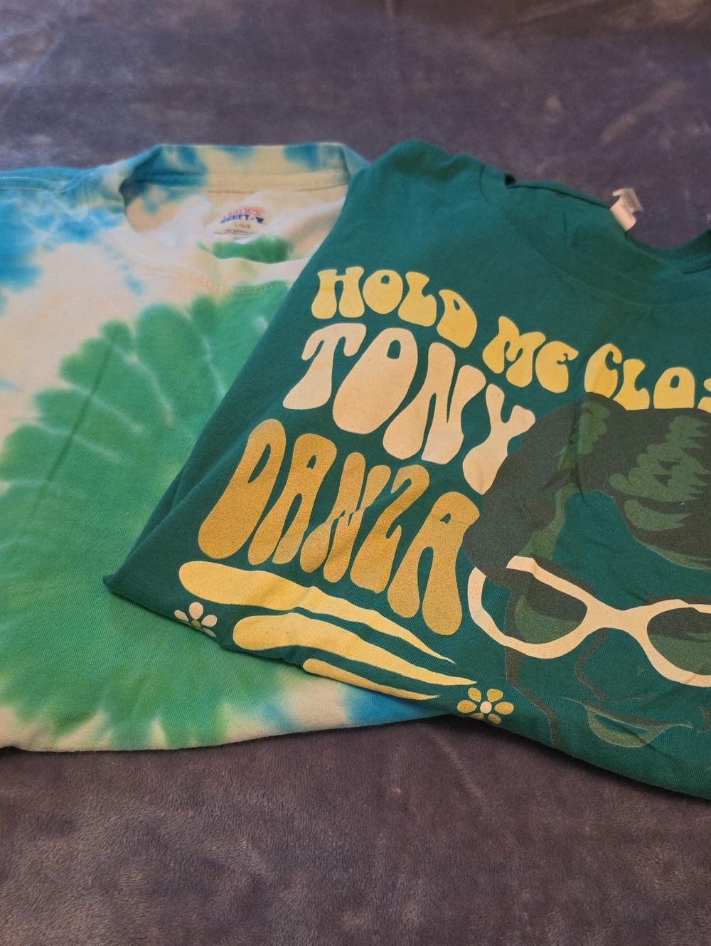 Green Tie-Dye & Graphic Womens T-Shirt Duo - Green